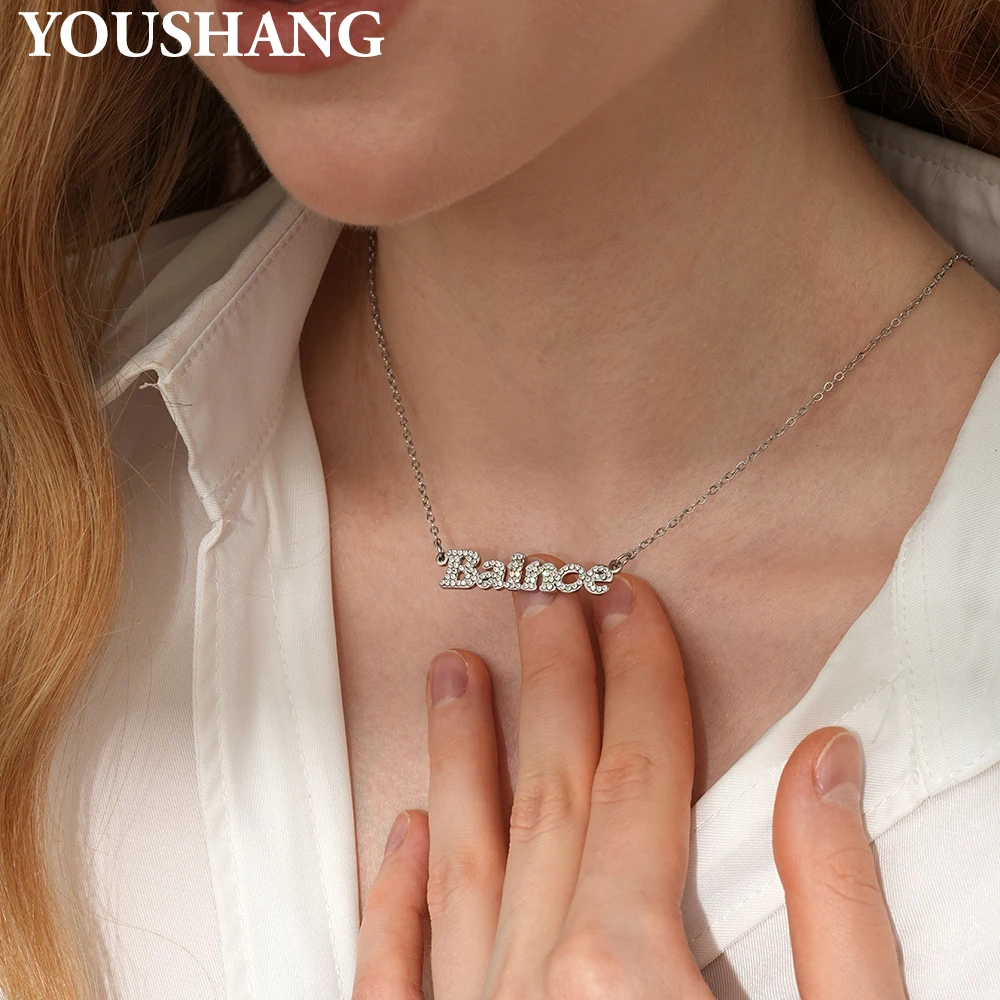 Ожерелье с именем из циркона по индивидуальному заказу, подвеска с кристаллами, ювелирные изделия из нержавеющей стали, блестящая буква, персонализированная, подарите ее уникальный подарок
Ожерелье с именем из циркона по индивидуальному заказу, подвеска с кристаллами, ювелирные изделия из нержавеющей стали, блестящая буква, персонализированная, подарите ее уникальный подарок