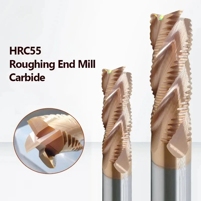HRC55 tungsten steel 4-edge rough skin milling cutter hard alloy coated end mill CNC numerical control tool flat bottom milling
HRC55 tungsten steel 4-edge rough skin milling cutter hard alloy coated end mill CNC numerical control tool flat bottom milling