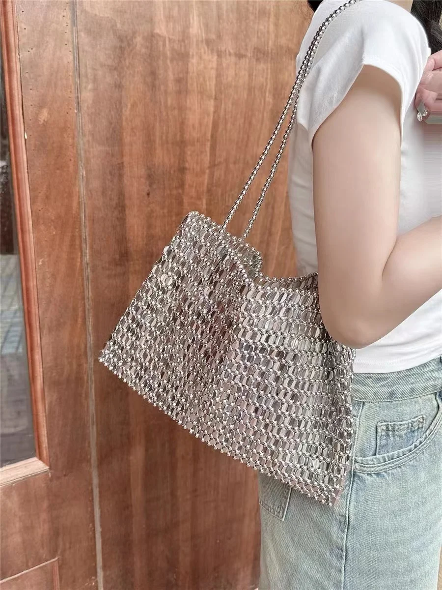 Beads Beaded Woven Handmade Bucket Bag Women Fashion Handbag Large Capacity Shoulder Bag Casual Bag Female Tote Bag Shopping Bag
Beads Beaded Woven Handmade Bucket Bag Women Fashion Handbag Large Capacity Shoulder Bag Casual Bag Female Tote Bag Shopping Bag