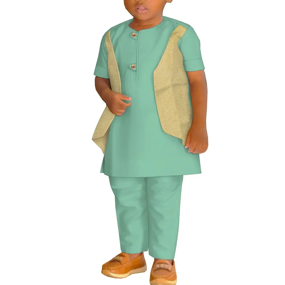 Kids African Clothes 2 Pieces Set Africa Print Cotton Short Sleeve Dashiki Shirt and long Pants for Boys Clothing WYT793
Kids African Clothes 2 Pieces Set Africa Print Cotton Short Sleeve Dashiki Shirt and long Pants for Boys Clothing WYT793