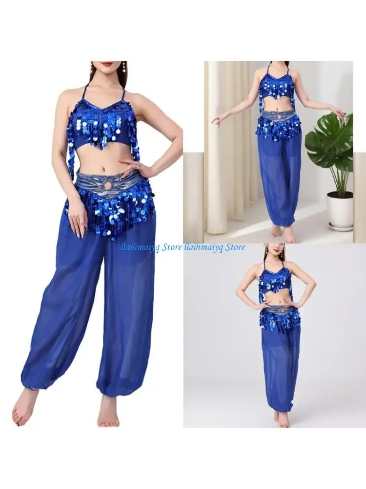 573B Halloween Dance Dance Outfits 2Pcs Belly Dance Costumes Set for Women Sequins Belly Dance Bra Tops with Lantern Pants
573B Halloween Dance Dance Outfits 2Pcs Belly Dance Costumes Set for Women Sequins Belly Dance Bra Tops with Lantern Pants
