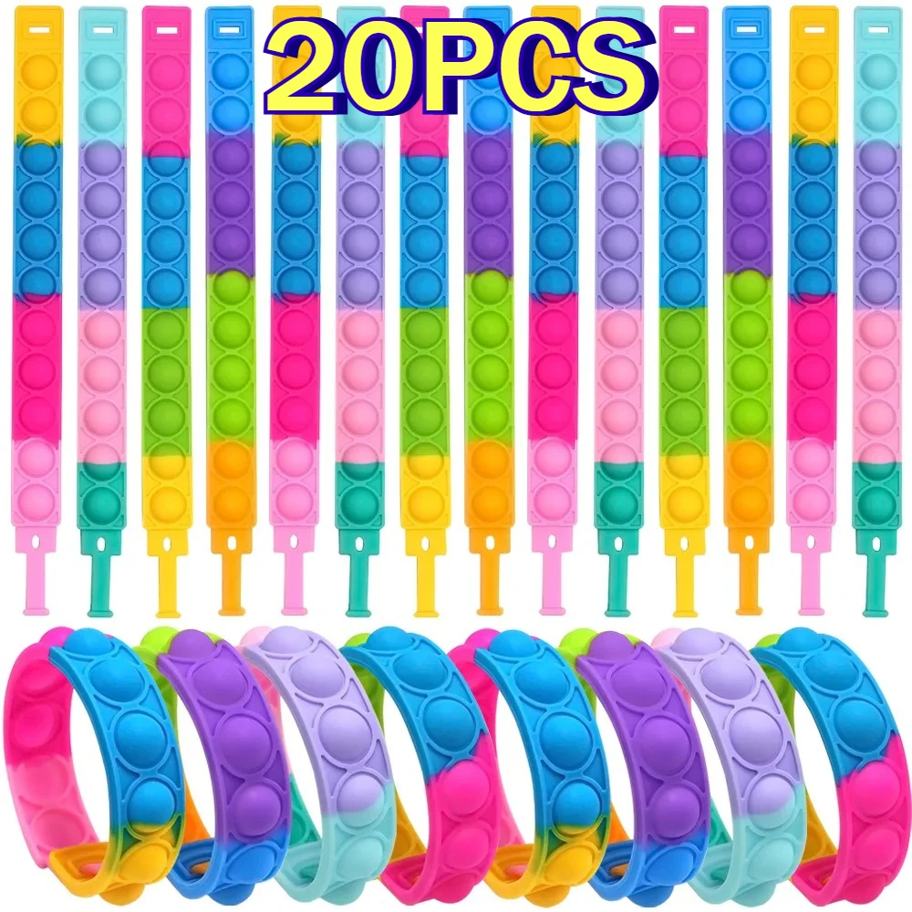 20PCS Bracelet Fidget Toys Push Stress Relief Bubble Sensory Toys Relief Fidgets Packs Bulk Sensory Squishy Toys Wristband
20PCS Bracelet Fidget Toys Push Stress Relief Bubble Sensory Toys Relief Fidgets Packs Bulk Sensory Squishy Toys Wristband