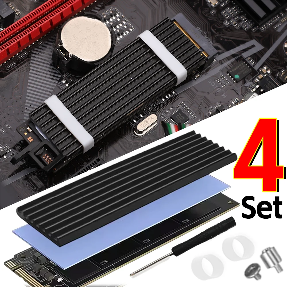 1-4set M.2 SSD Heat Sink NVME NGFF M.2 2280 Solid State Hard Disk Aluminum Alloy Radiator with Thermal Silicone Pad Desktop PC
1-4set M.2 SSD Heat Sink NVME NGFF M.2 2280 Solid State Hard Disk Aluminum Alloy Radiator with Thermal Silicone Pad Desktop PC