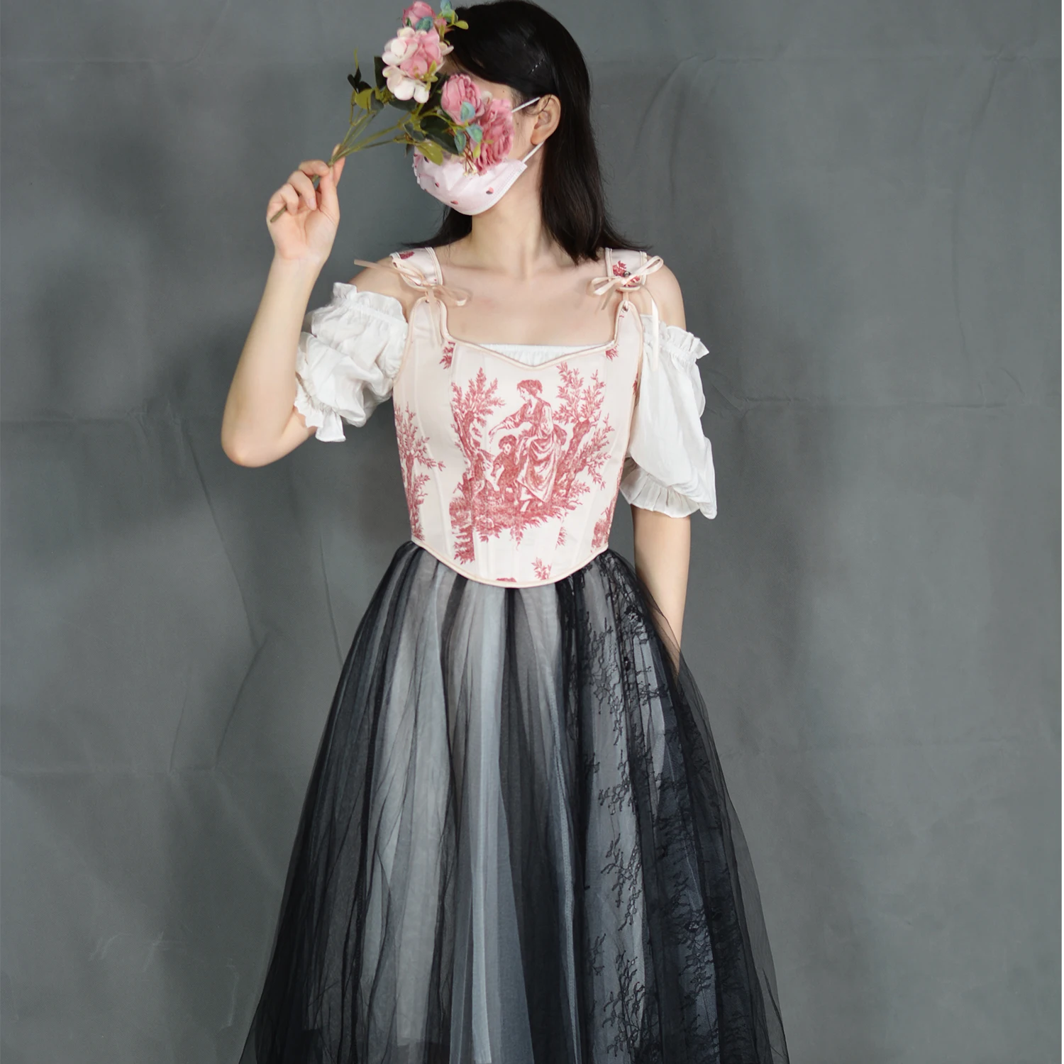 Women Sexy Pink Black Corset Top Vintage Print Gothic Bustier Elegant Lace-up Corsets Camisole Fishbone Slim Body Shaper Vest
Women Sexy Pink Black Corset Top Vintage Print Gothic Bustier Elegant Lace-up Corsets Camisole Fishbone Slim Body Shaper Vest