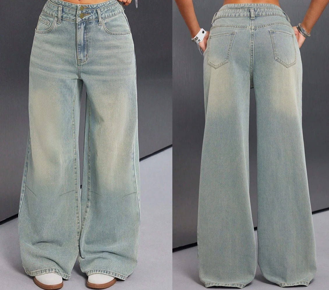 Fashion Womens Baggy Jeans Low Rise Wide Leg Denim Pants with Pockets Casual Street Long Trousers for Daily Office Y2K Vintage
Fashion Womens Baggy Jeans Low Rise Wide Leg Denim Pants with Pockets Casual Street Long Trousers for Daily Office Y2K Vintage