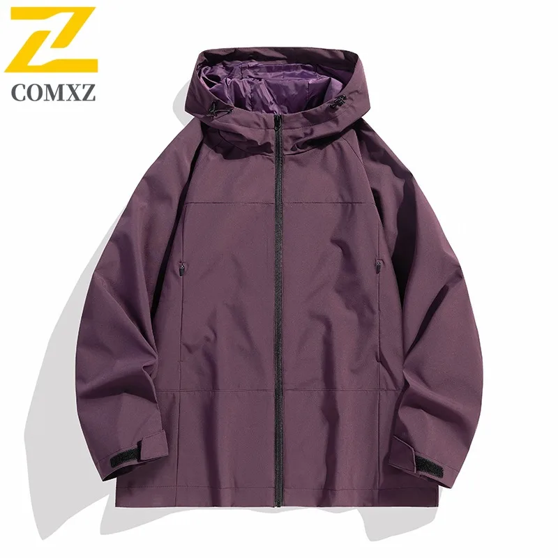 COMXZ Мужская куртка больших размеров для отдыха, однотонная легкая куртка для приключений на открытом воздухе, мужская ветрозащитная осенняя куртка с капюшоном для бега
COMXZ Мужская куртка больших размеров для отдыха, однотонная легкая куртка для приключений на открытом воздухе, мужская ветрозащитная осенняя куртка с капюшоном для бега
