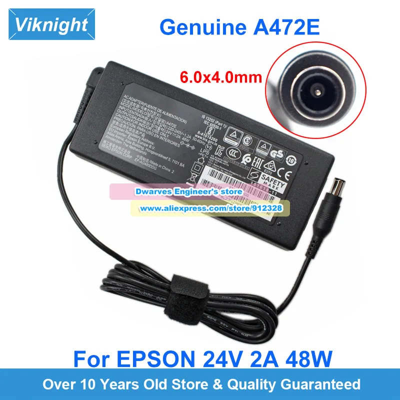 Original A472E A471H AC Adapter 24V 2A for EPSON DS410 DS530 DS770 DS775 DS870 GT-S50 GT-S85 GT-X970 GT-1500 GT-2500GT-S55 V500
Original A472E A471H AC Adapter 24V 2A for EPSON DS410 DS530 DS770 DS775 DS870 GT-S50 GT-S85 GT-X970 GT-1500 GT-2500GT-S55 V500