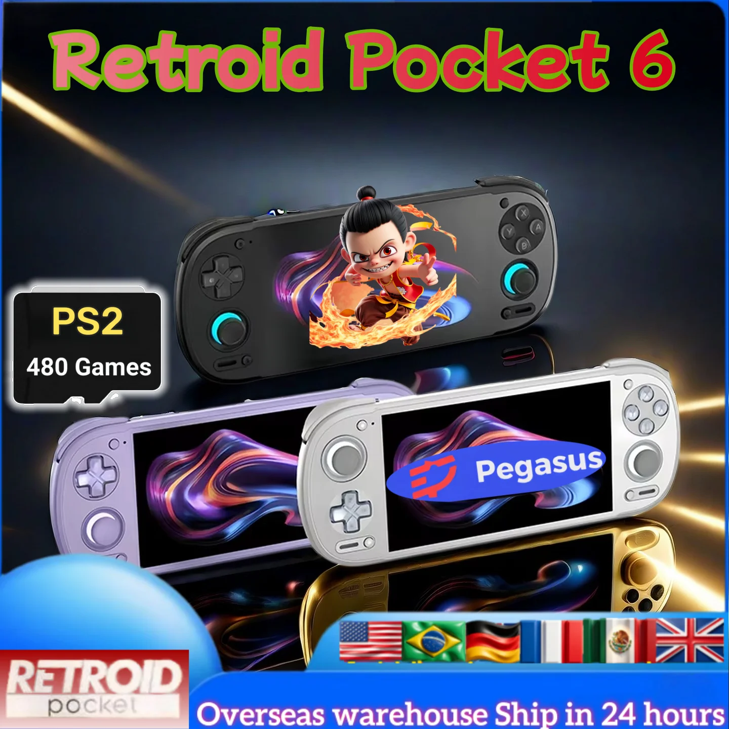 Retroid Pocket 6 RP6 Android Handheld Game Console 5.5 Inch 1080P 120Hz AMOLED Screen 6000mAh 8GEN2 with Hall-Effect Trigger PS2
Retroid Pocket 6 RP6 Android Handheld Game Console 5.5 Inch 1080P 120Hz AMOLED Screen 6000mAh 8GEN2 with Hall-Effect Trigger PS2