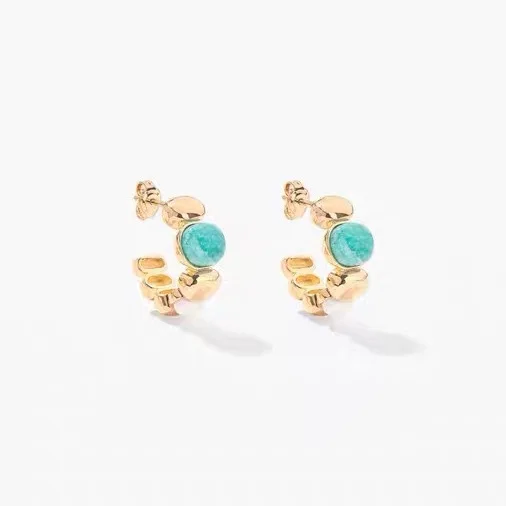 French niche retro fashion bohemian style natural amazonite earrings
French niche retro fashion bohemian style natural amazonite earrings