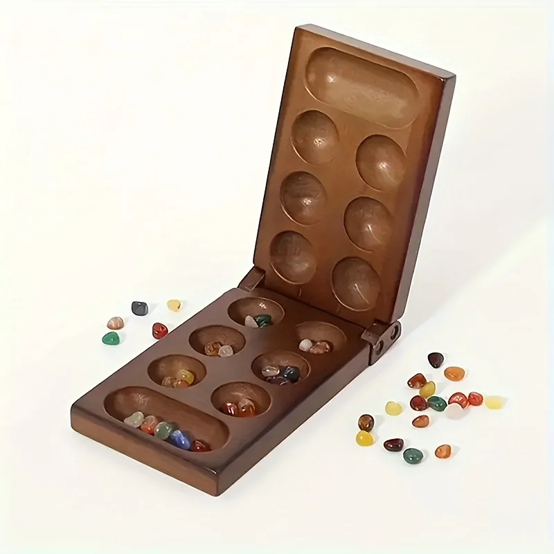 A Deluxe Folding Wooden Mancala Board Game Set - Kalah Chess with Natural Gemstones, Family Fun, Party
A Deluxe Folding Wooden Mancala Board Game Set - Kalah Chess with Natural Gemstones, Family Fun, Party