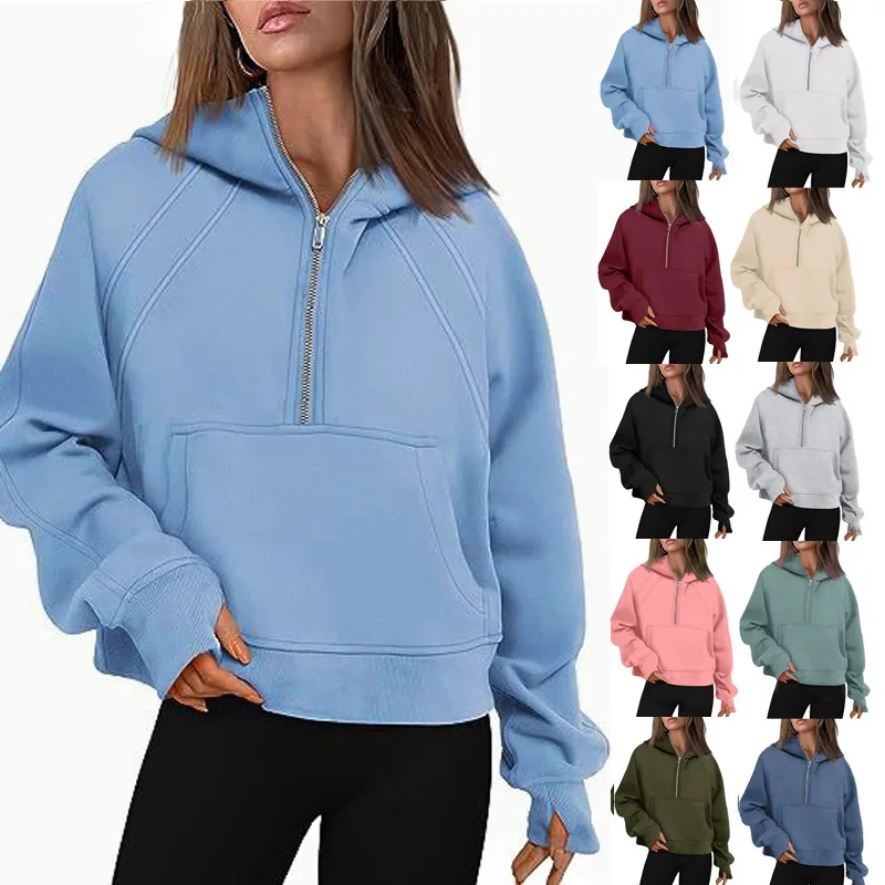 2026 Spring Summer Women Hoodie Half Zip Cropped Fleece Sweatshirt Pullover Tops Blouse Shirt Jacket Sportswear
2026 Spring Summer Women Hoodie Half Zip Cropped Fleece Sweatshirt Pullover Tops Blouse Shirt Jacket Sportswear