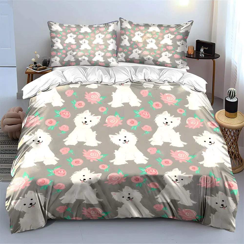 Cute Dog Floral Pattern Decor Soft Skin-Friendly Bedding Set Includes 1 Duvet Cover And 2 Pillowcase, Gift
Cute Dog Floral Pattern Decor Soft Skin-Friendly Bedding Set Includes 1 Duvet Cover And 2 Pillowcase, Gift