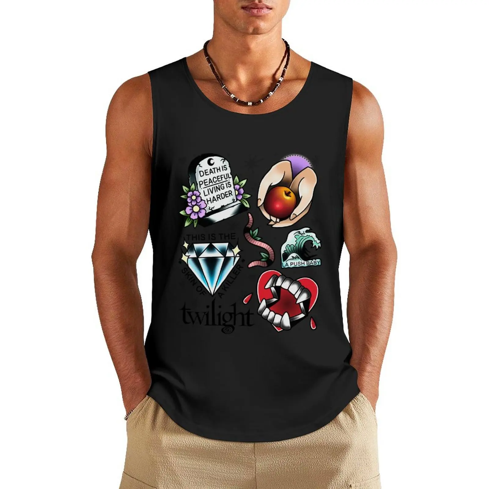 Twilight Inspired Tattoo Flash Sheet Tank Top sleeveless vests Men's summer t-shirt men gym
Twilight Inspired Tattoo Flash Sheet Tank Top sleeveless vests Men's summer t-shirt men gym