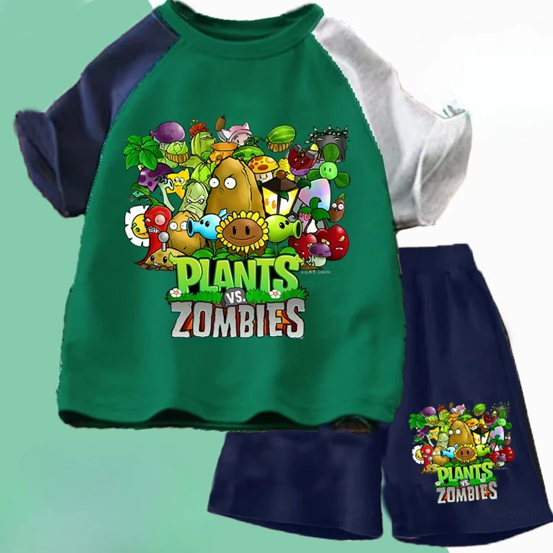 Plant Zombie Children's T-shirt Shorts Set Anime Cartoon Print Top Boys Girls Casual Wear Cute Birthday T-shirt Gift
Plant Zombie Children's T-shirt Shorts Set Anime Cartoon Print Top Boys Girls Casual Wear Cute Birthday T-shirt Gift