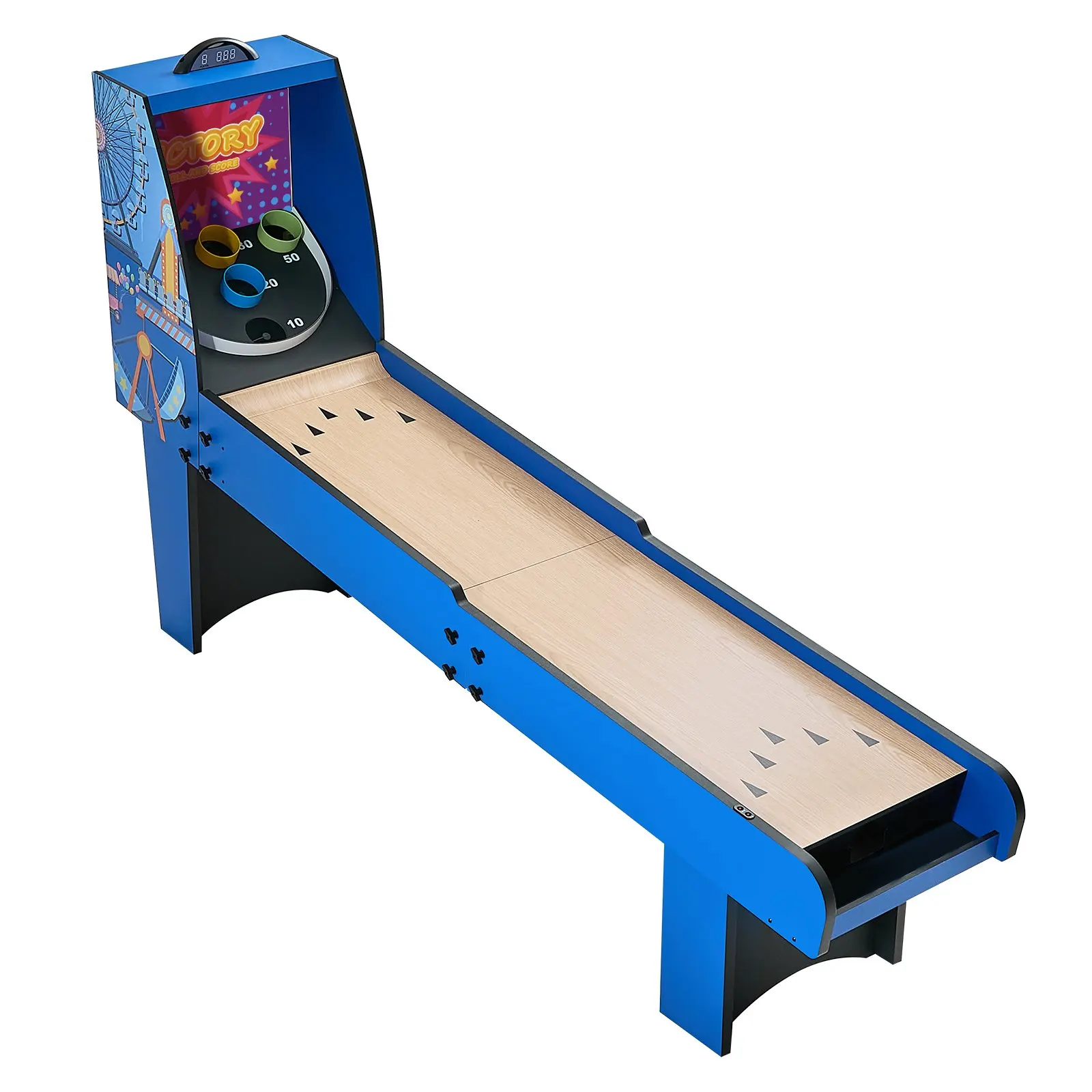 8' Roll And Score Classic Arcade Game Table, Arcade Machine Indoor With Electronic Scorer, Sound, Automatic Ball Return For Adults Kids Family Recreation Game Room, 4 Balls Included
8' Roll And Score Classic Arcade Game Table, Arcade Machine Indoor With Electronic Scorer, Sound, Automatic Ball Return For Adults Kids Family Recreation Game Room, 4 Balls Included