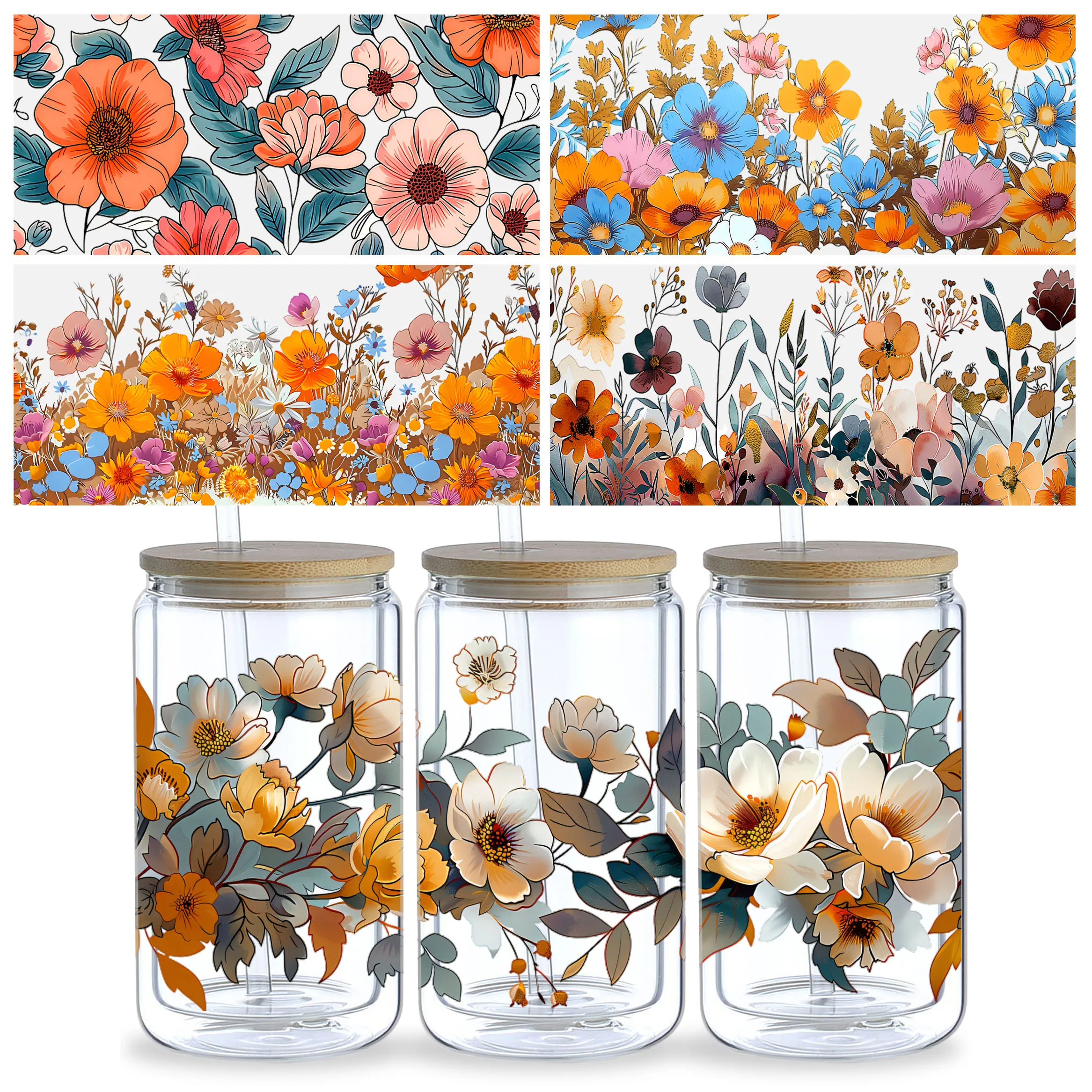 5 Sheets Of Flower UV DTF Transfer Stickers, Waterproof Stickers, Stickers, Suitable for DIY,Crafts For 16 oz glass
5 Sheets Of Flower UV DTF Transfer Stickers, Waterproof Stickers, Stickers, Suitable for DIY,Crafts For 16 oz glass