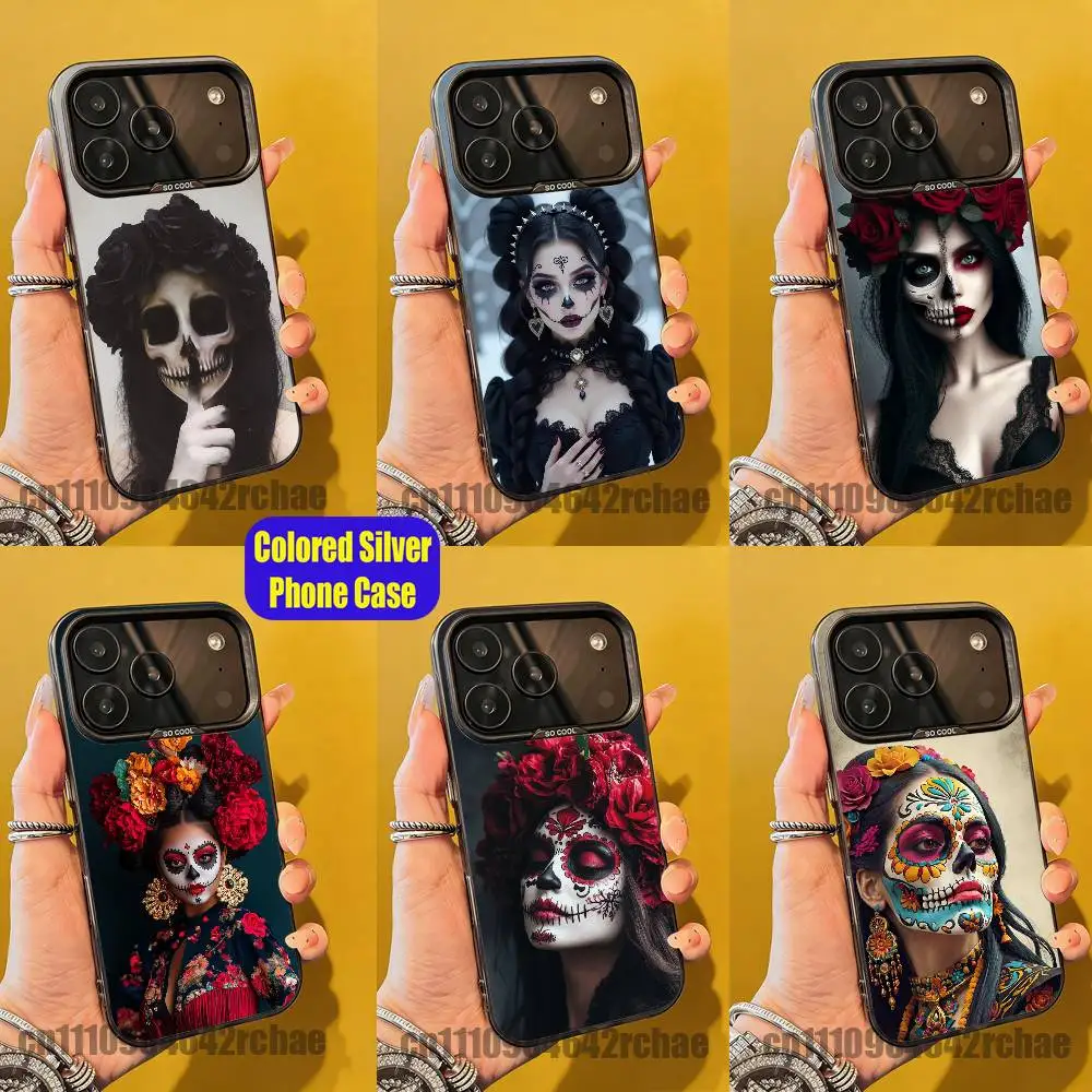For Mexican Catrina Skull Day of the Dead Phone Case iPhone 15,17,11,14,13,16,12,E,Max,Plus,Air,Pro,Mini Color Silver Cover
For Mexican Catrina Skull Day of the Dead Phone Case iPhone 15,17,11,14,13,16,12,E,Max,Plus,Air,Pro,Mini Color Silver Cover