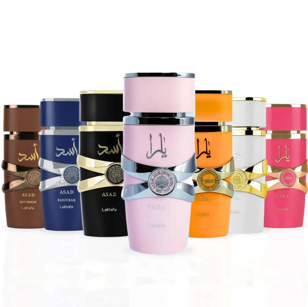 LATTAFA Collection 7 Piece Eau De Parfum Spray for Unisex Pink Yara Moi Tous Candy, Asad Zanzibar Bourbon 3.4 Ounce
LATTAFA Collection 7 Piece Eau De Parfum Spray for Unisex Pink Yara Moi Tous Candy, Asad Zanzibar Bourbon 3.4 Ounce