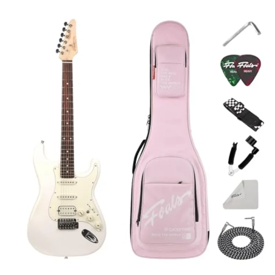 Full Size Electric Guitar Kit for Beginners: Poplar Body, Snow White Finish, HSS Ceramic Pickups, Maple Neck Rosewood Fingerboa
Full Size Electric Guitar Kit for Beginners: Poplar Body, Snow White Finish, HSS Ceramic Pickups, Maple Neck Rosewood Fingerboa
