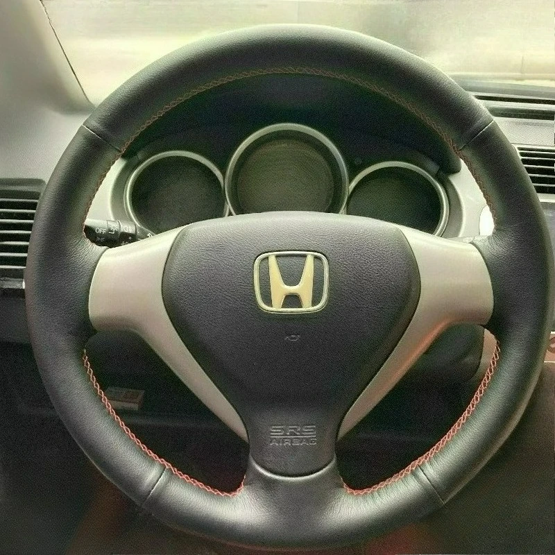 Hand-stitched renovation wear-resistant Non-slip black leather steering wheel cover For Honda Fit GD3 City 2004-2008
Hand-stitched renovation wear-resistant Non-slip black leather steering wheel cover For Honda Fit GD3 City 2004-2008