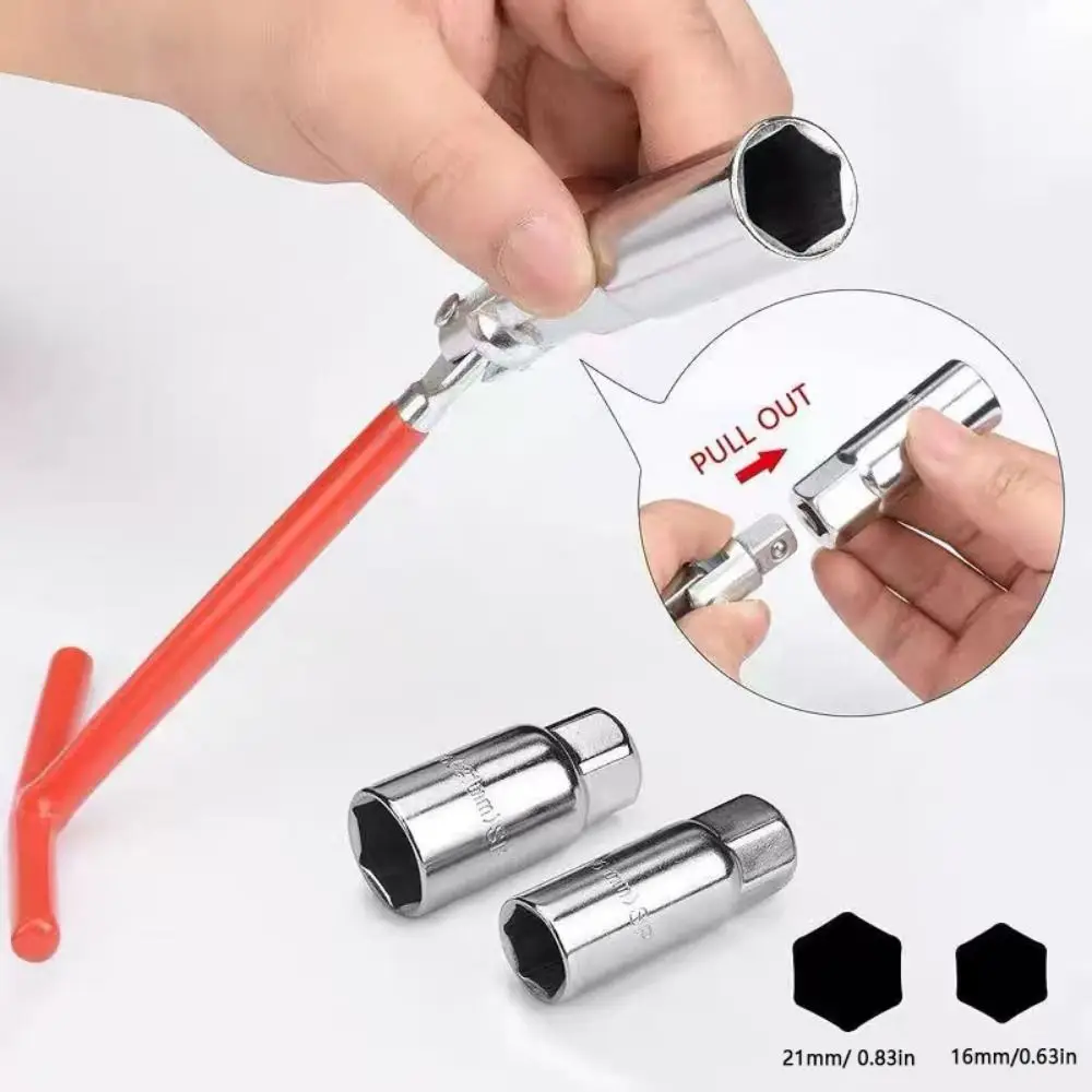 3 in 1 Spark Plug Socket Wrench Set 16/21mm T-Handle T-Bar Handle Spanner Durable Spark Plug Sleeve Spark Plug Removal Tools
3 in 1 Spark Plug Socket Wrench Set 16/21mm T-Handle T-Bar Handle Spanner Durable Spark Plug Sleeve Spark Plug Removal Tools