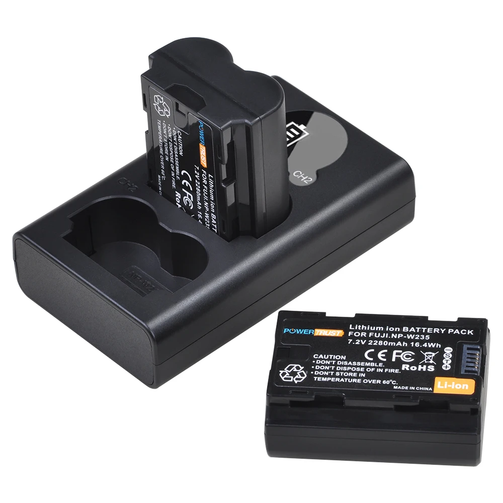 PowerTrust 2280mAh NP-W235 Bateria NPW235 NP W235 Lithium Battery+Charger for Fuji X-T4 XT4 X-T5 X-H2 X-H2S GFX 100S GFX50SII
PowerTrust 2280mAh NP-W235 Bateria NPW235 NP W235 Lithium Battery+Charger for Fuji X-T4 XT4 X-T5 X-H2 X-H2S GFX 100S GFX50SII