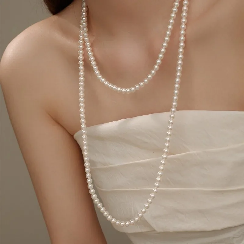 Pearl Necklace Long Sweater Chain Stacked Necklace Women's New Light Luxury Niche Pearl Neck Chain with Cheongsam
Pearl Necklace Long Sweater Chain Stacked Necklace Women's New Light Luxury Niche Pearl Neck Chain with Cheongsam