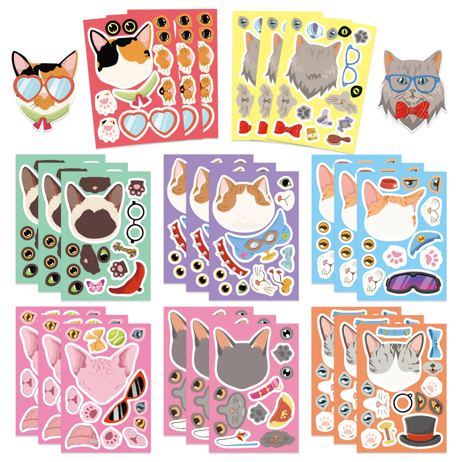 8Sheets Cartoon Cat Make a Face Change Sticker Creative DIY Waterproof Decals Decorative Diary Hand Account Sticker Toys Gifts
8Sheets Cartoon Cat Make a Face Change Sticker Creative DIY Waterproof Decals Decorative Diary Hand Account Sticker Toys Gifts