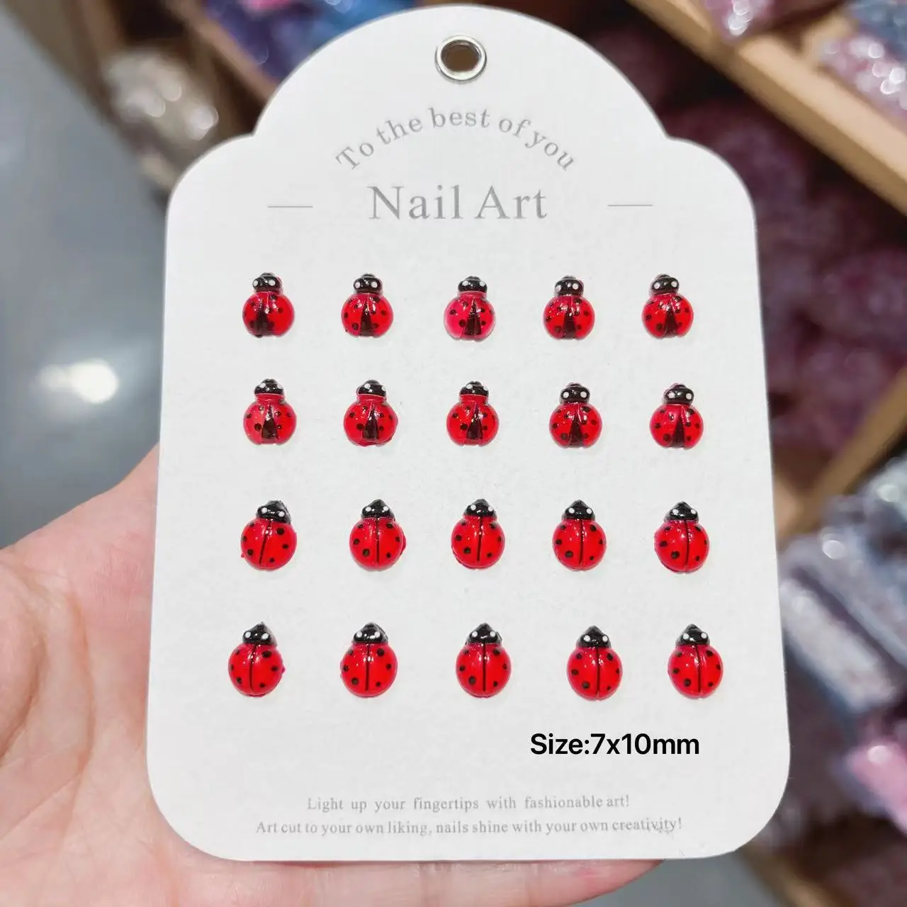 50Pcs Ladybug Garden Nail Charms - 3D Red Resin Beetle Decor for Whimsical Manicures DIY
50Pcs Ladybug Garden Nail Charms - 3D Red Resin Beetle Decor for Whimsical Manicures DIY