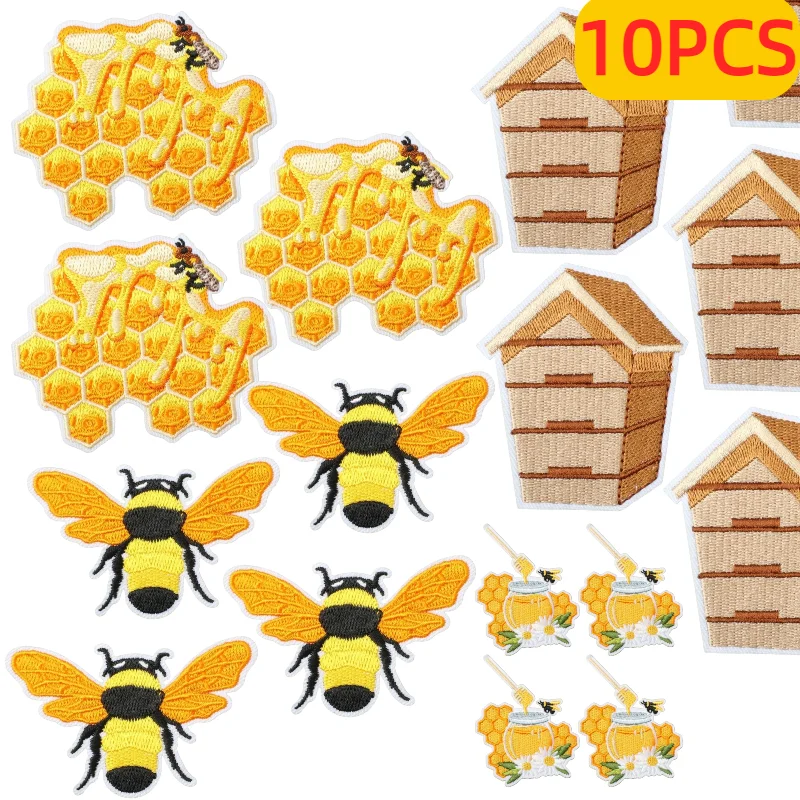 10PCS Bulk Honey Bumblebee Insect Embroidery Patches Bee Nectar Design Iron On For DIY Bag Decoration Hornet's Nest Label
10PCS Bulk Honey Bumblebee Insect Embroidery Patches Bee Nectar Design Iron On For DIY Bag Decoration Hornet's Nest Label