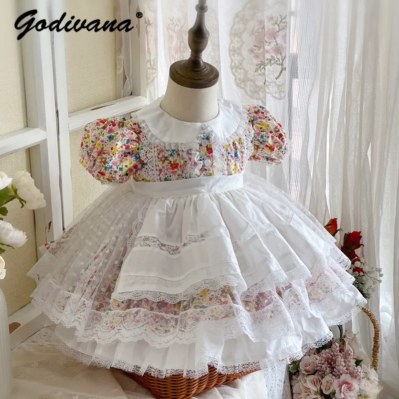 Sweet Baby Girls Summer New Floral Maid Lolita Dress Kids Spanish Fashion Doll Collar Puff Sleeve High Waist Princess Tutu Gown
Sweet Baby Girls Summer New Floral Maid Lolita Dress Kids Spanish Fashion Doll Collar Puff Sleeve High Waist Princess Tutu Gown