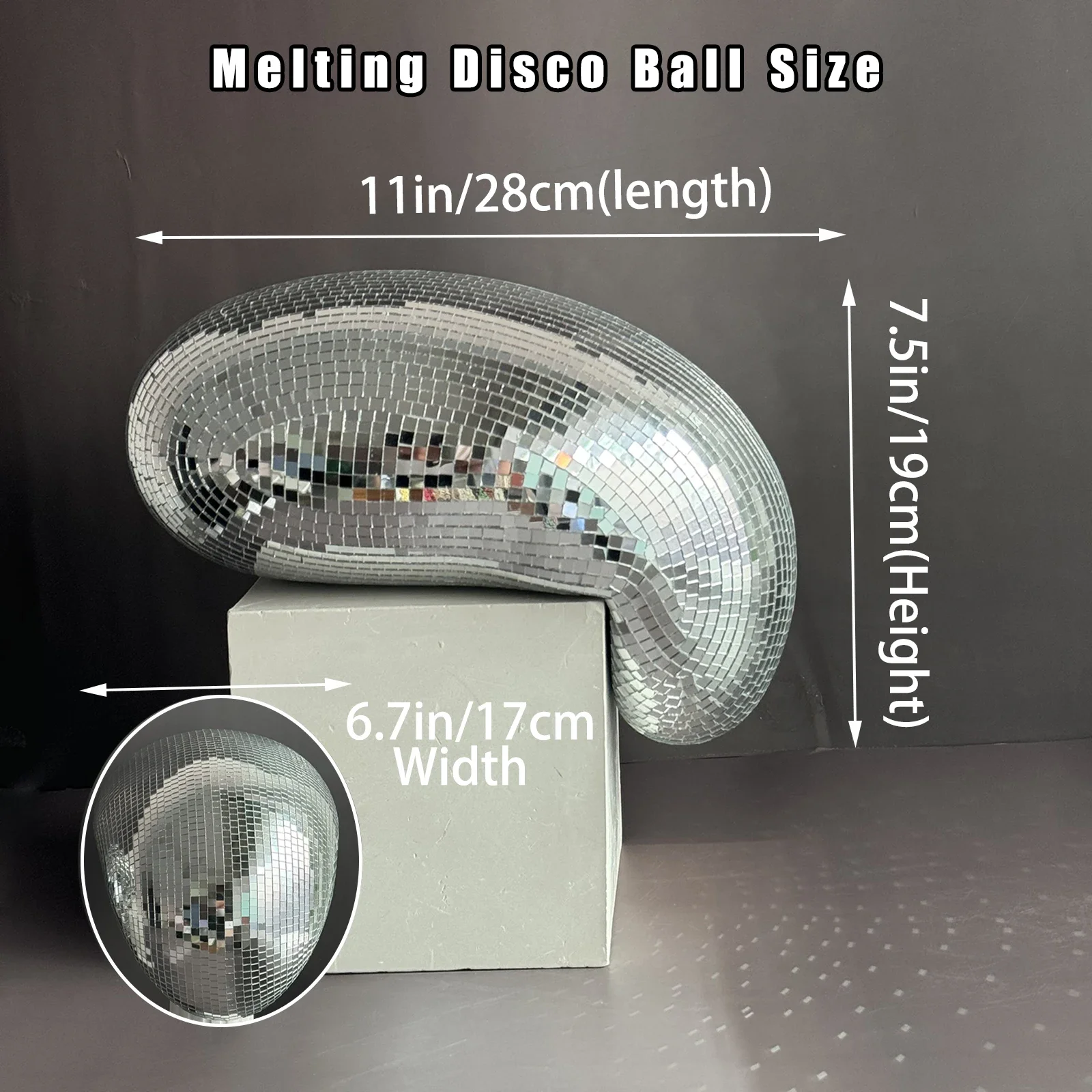 28cm Melted Disco Ball Mirror Reflective Funky Home Decor Handmade Aesthetic Room Decor Melting Mirror Ball For Table Shelf
28cm Melted Disco Ball Mirror Reflective Funky Home Decor Handmade Aesthetic Room Decor Melting Mirror Ball For Table Shelf