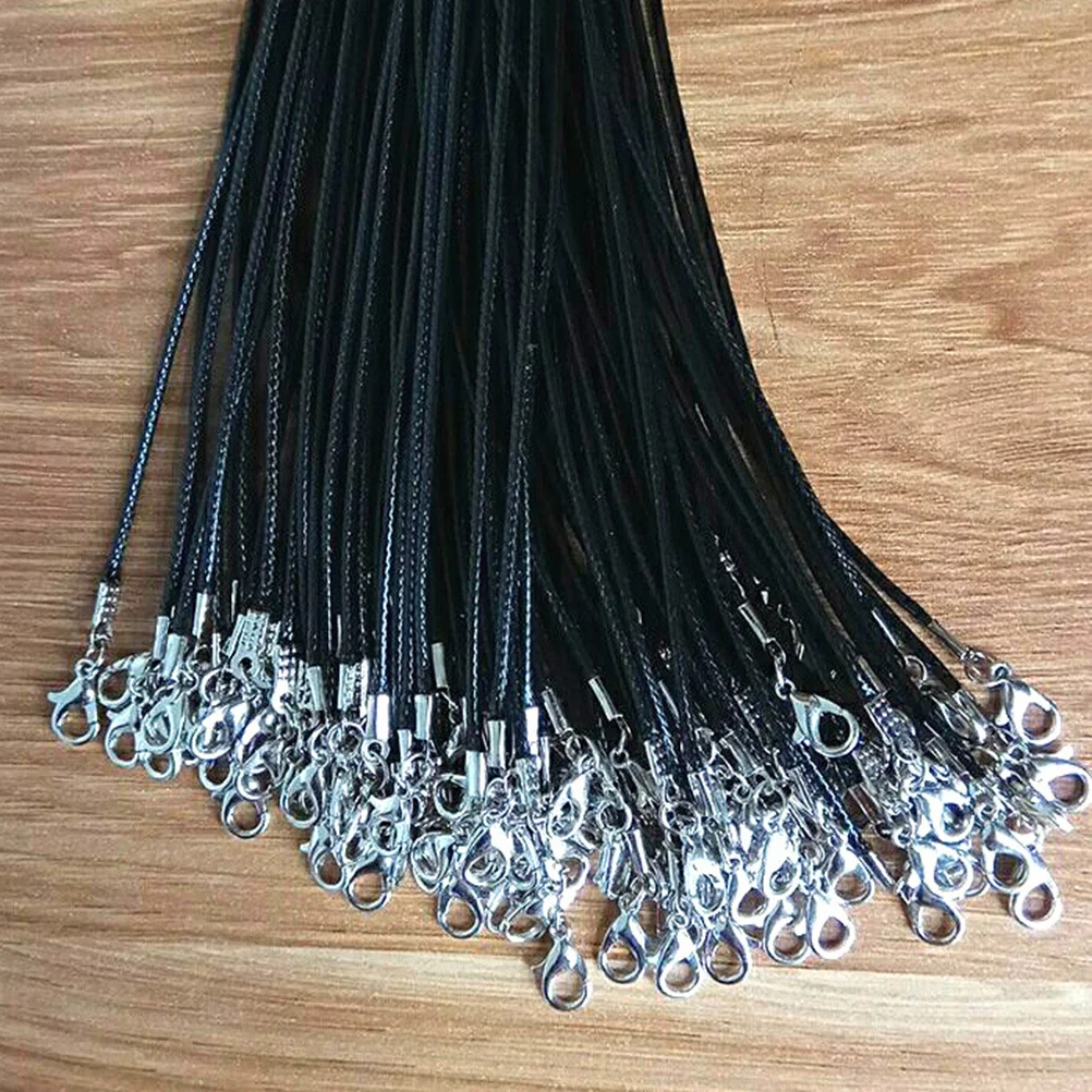 10Pcs Waxed Necklace Cord Black Imitation 1.5mm Diameter 60cm Length Adjustable Lobster Clasp Extension Chain Jewelry 
10Pcs Waxed Necklace Cord Black Imitation 1.5mm Diameter 60cm Length Adjustable Lobster Clasp Extension Chain Jewelry