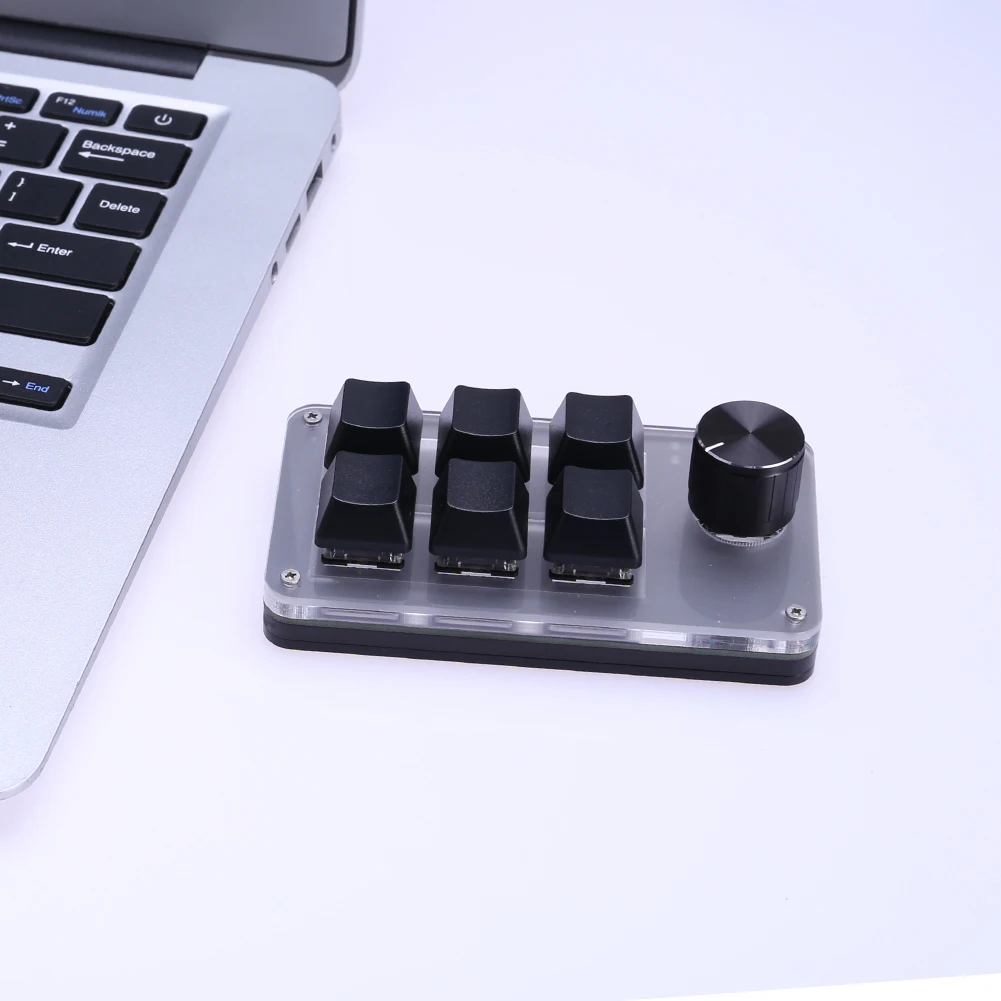 6 Key 1 Knob Programming Macro Knob Keyboard Hotswap RGB Copy Paste Mini Button Mechanical Macropad for Macbook PC Laptop