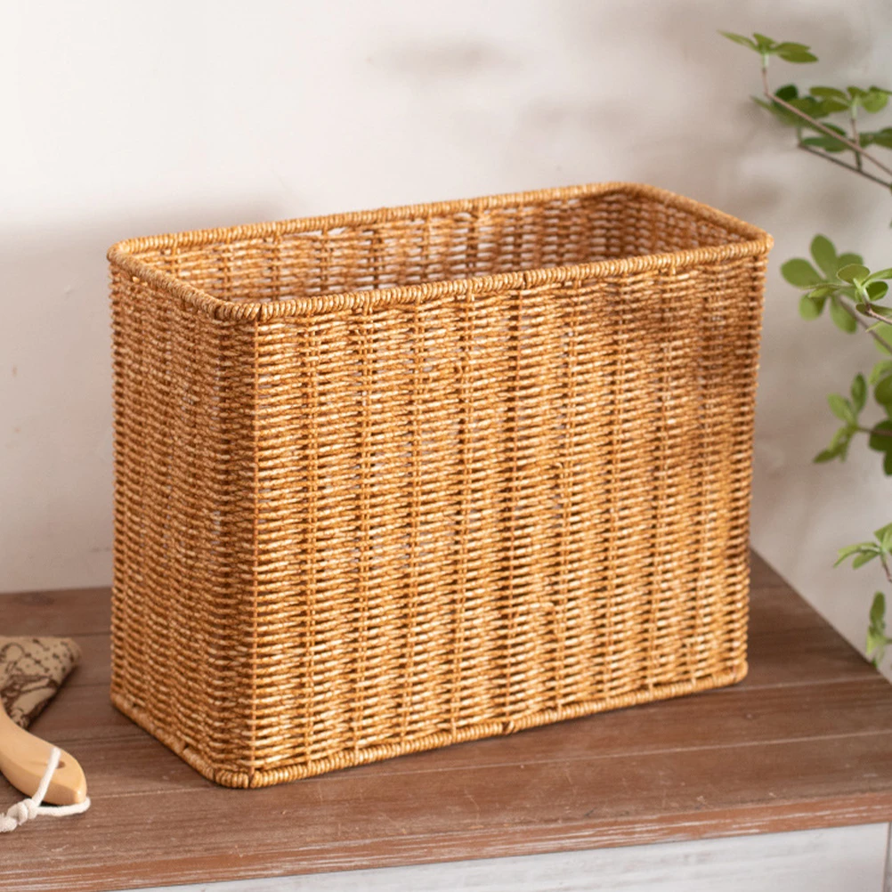 Narrow High Storage Basket Woven Snack Tall Khaki Imitation Rattan Living Room Sundries Organizer Large Size Desk Tidy Simple
Narrow High Storage Basket Woven Snack Tall Khaki Imitation Rattan Living Room Sundries Organizer Large Size Desk Tidy Simple