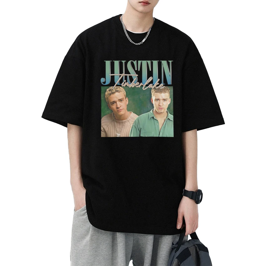 2025 New in Justin Timberlake Vintage black T shirt Men Women Fashion Cotton short sleeve T-shirts Summer Unisex Oversized Tops
2025 New in Justin Timberlake Vintage black T shirt Men Women Fashion Cotton short sleeve T-shirts Summer Unisex Oversized Tops