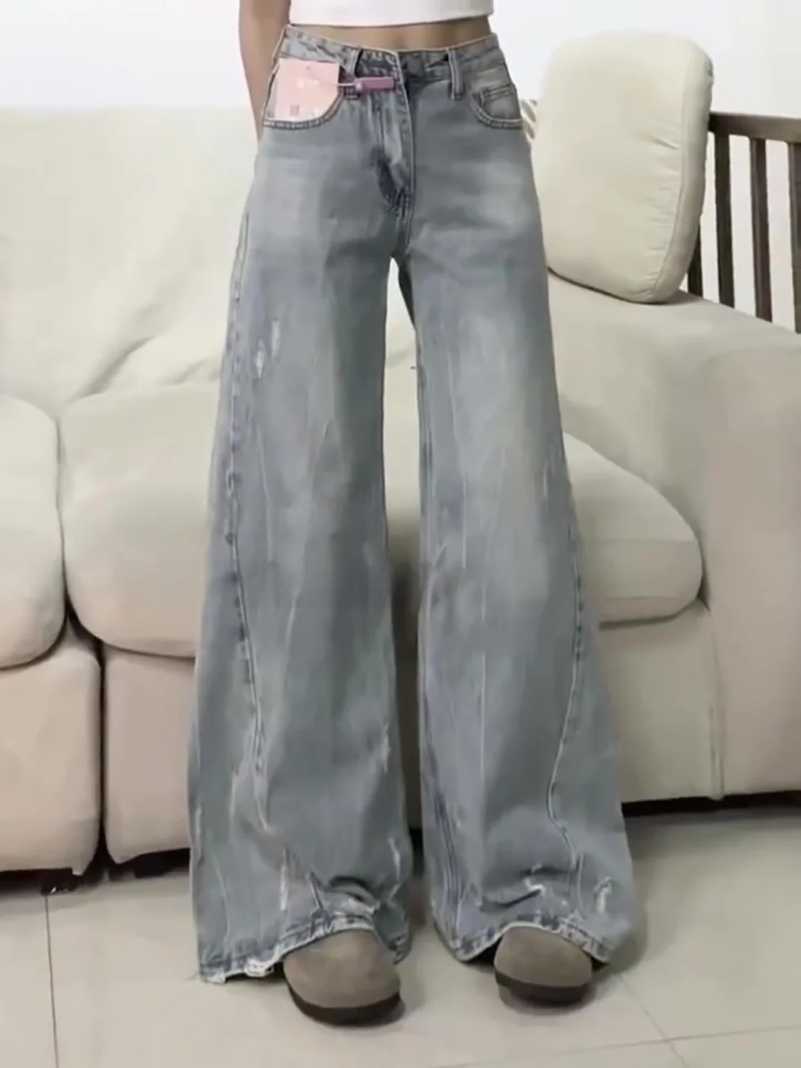 Retro Washed High Waist Straight Leg Jeans Tear Hole Wide Leg Pants Design Sensation Small Size New Style American Vintage
Retro Washed High Waist Straight Leg Jeans Tear Hole Wide Leg Pants Design Sensation Small Size New Style American Vintage