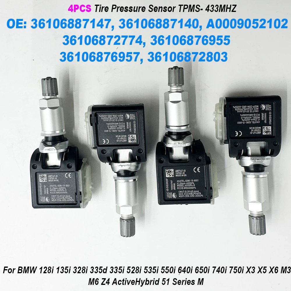 4 шт. 36106887147 A0009052102 36106887140 36106872774 36106876957 Датчик давления в шинах TPMS 433 МГц для BMW 3 5 6 7 8 серии
4 шт. 36106887147 A0009052102 36106887140 36106872774 36106876957 Датчик давления в шинах TPMS 433 МГц для BMW 3 5 6 7 8 серии