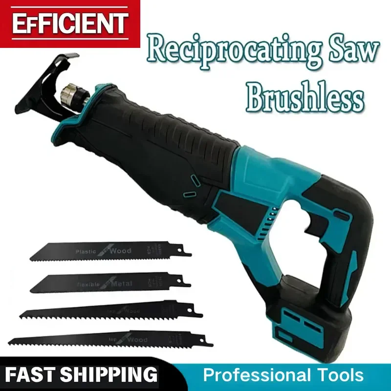Brushless Reciprocating Saw Reciprocating Saw Portable Cordless Power Tools With 4pcs Saw Blades Fit Makita For 20V18V Battery
Brushless Reciprocating Saw Reciprocating Saw Portable Cordless Power Tools With 4pcs Saw Blades Fit Makita For 20V18V Battery