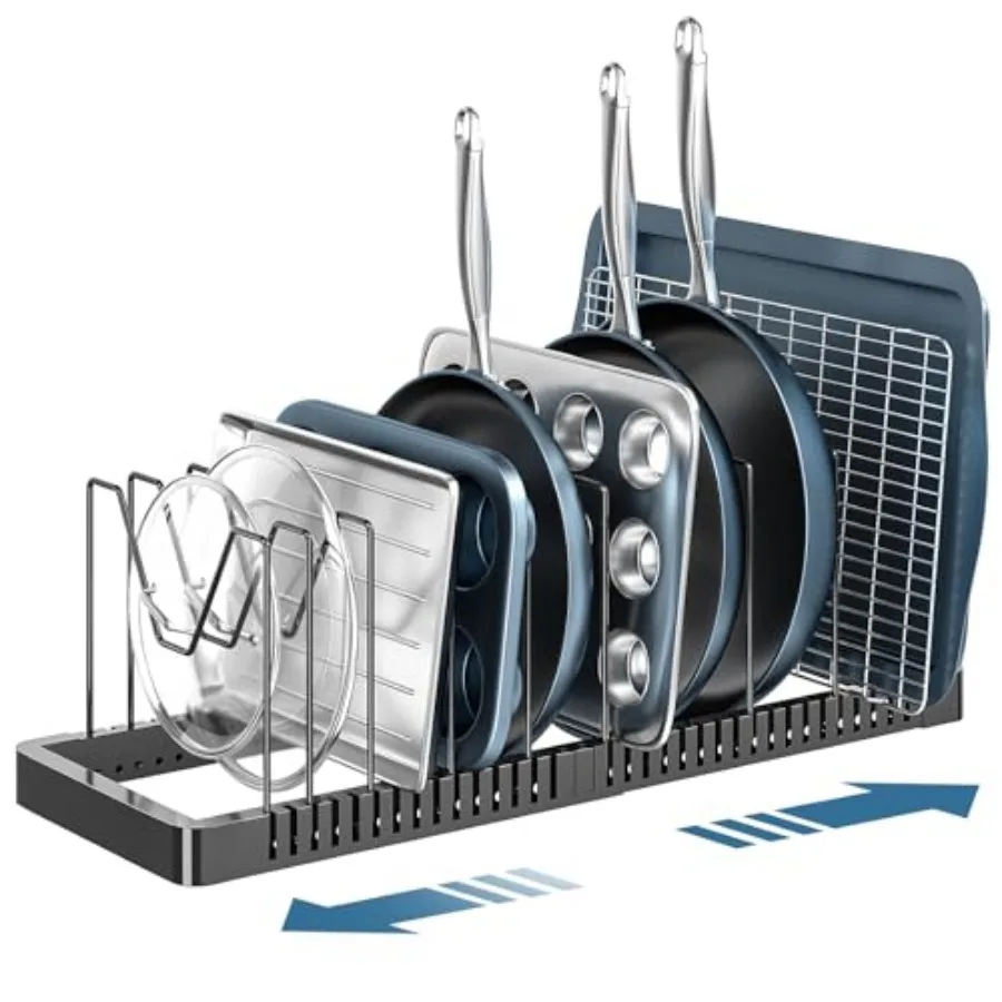 Pots and Pans Organizer under Cabinet, Expandable Pot Lid Organizer Holder with 10 Adjustable Compartment, Pan Organizers insid
Pots and Pans Organizer under Cabinet, Expandable Pot Lid Organizer Holder with 10 Adjustable Compartment, Pan Organizers insid