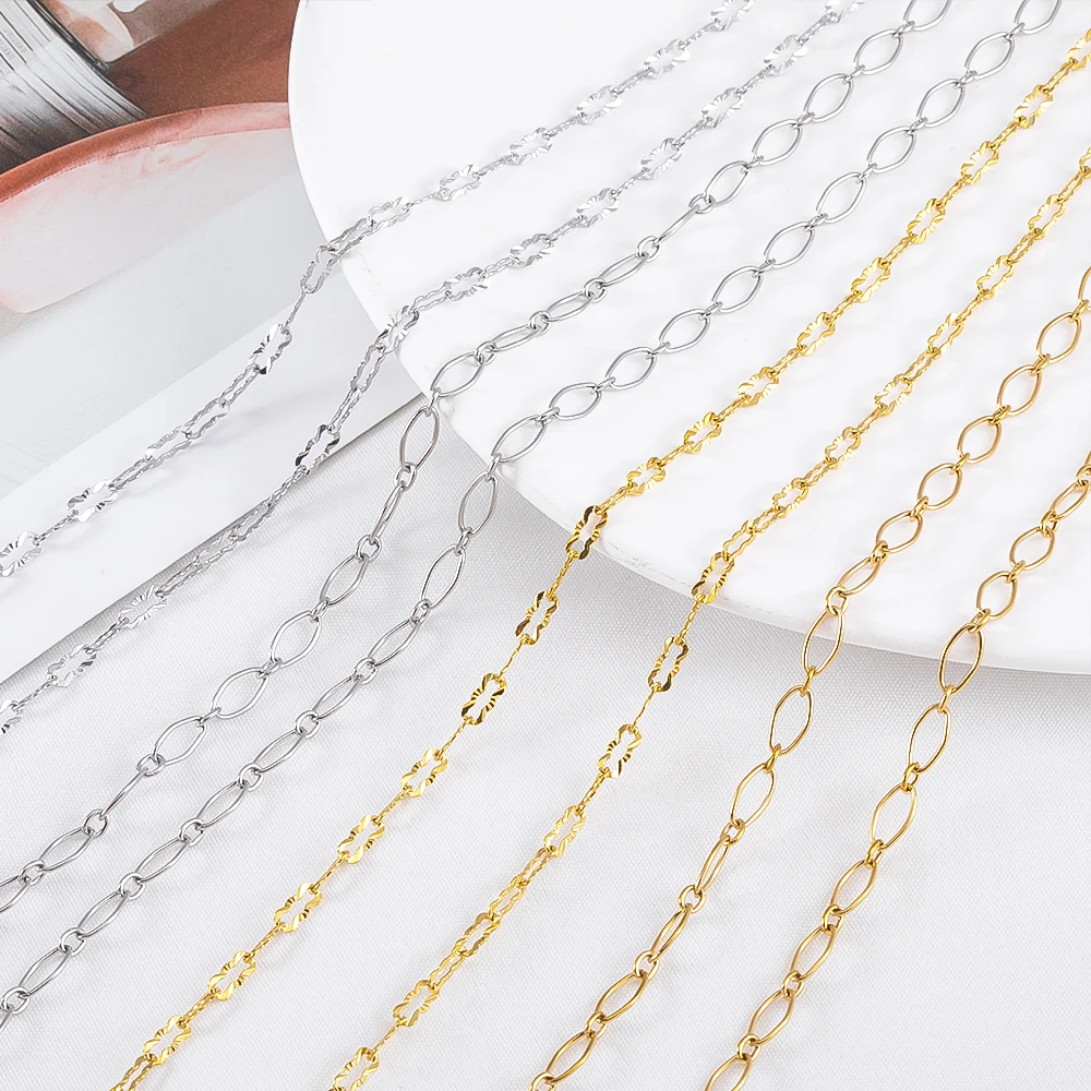 0.5/1Meter Stainless Steel Hollow Oval Rolo Chain for DIY Bracelet Necklace Jewelry Chains Earrings Making Supplies Accessories
0.5/1Meter Stainless Steel Hollow Oval Rolo Chain for DIY Bracelet Necklace Jewelry Chains Earrings Making Supplies Accessories
