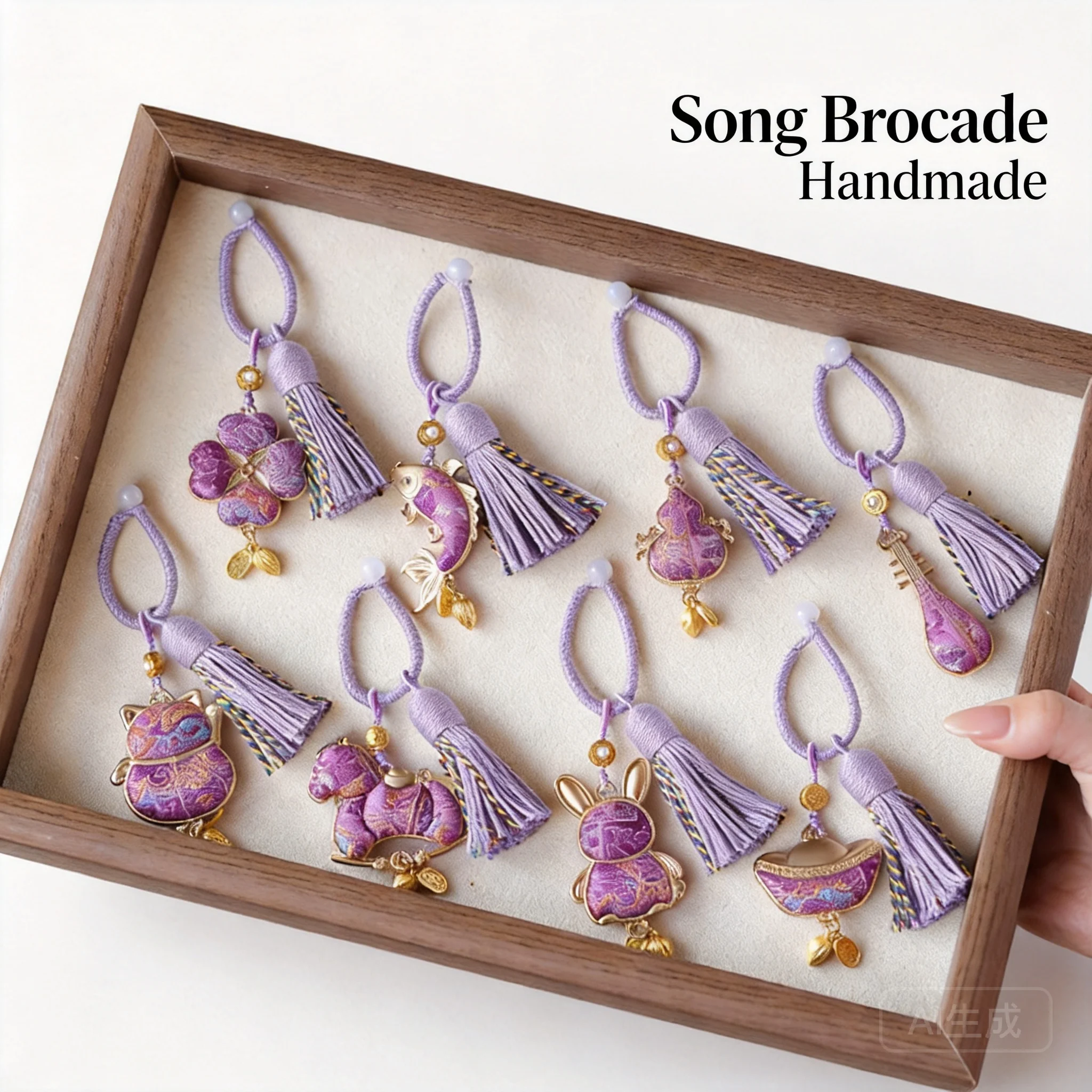 Chinese Traditional Song Brocade Purple Lucky Keychain Pendant Diy Kit Auspicious Fortune Tassel Hanging Ornament For Car Bag
Chinese Traditional Song Brocade Purple Lucky Keychain Pendant Diy Kit Auspicious Fortune Tassel Hanging Ornament For Car Bag