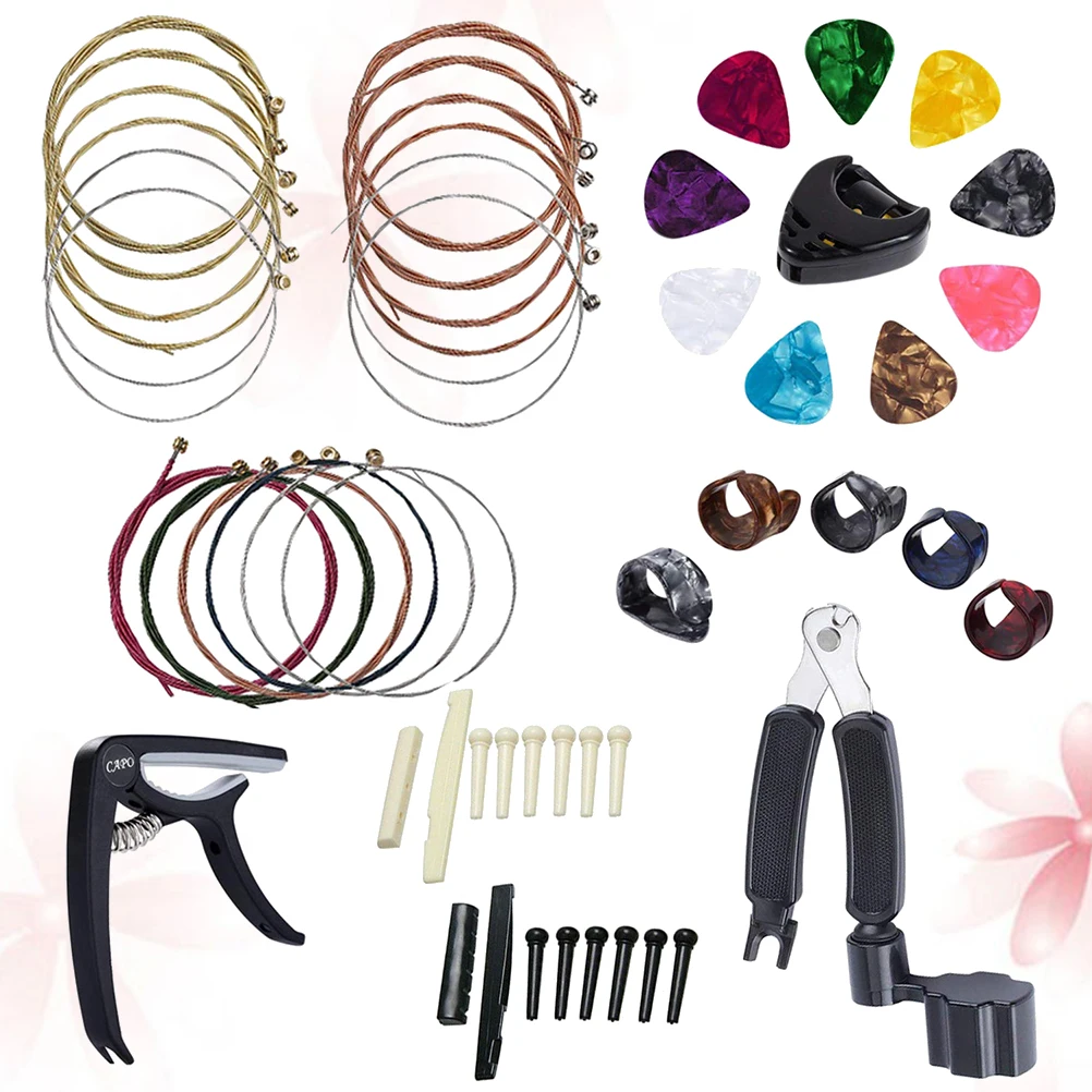 Guitar String Change Tool Set 3 Sets Strings Capo Picks Winder Durable Portable Guitar Accessories Set Bridge Nut Saddle Kit
Guitar String Change Tool Set 3 Sets Strings Capo Picks Winder Durable Portable Guitar Accessories Set Bridge Nut Saddle Kit