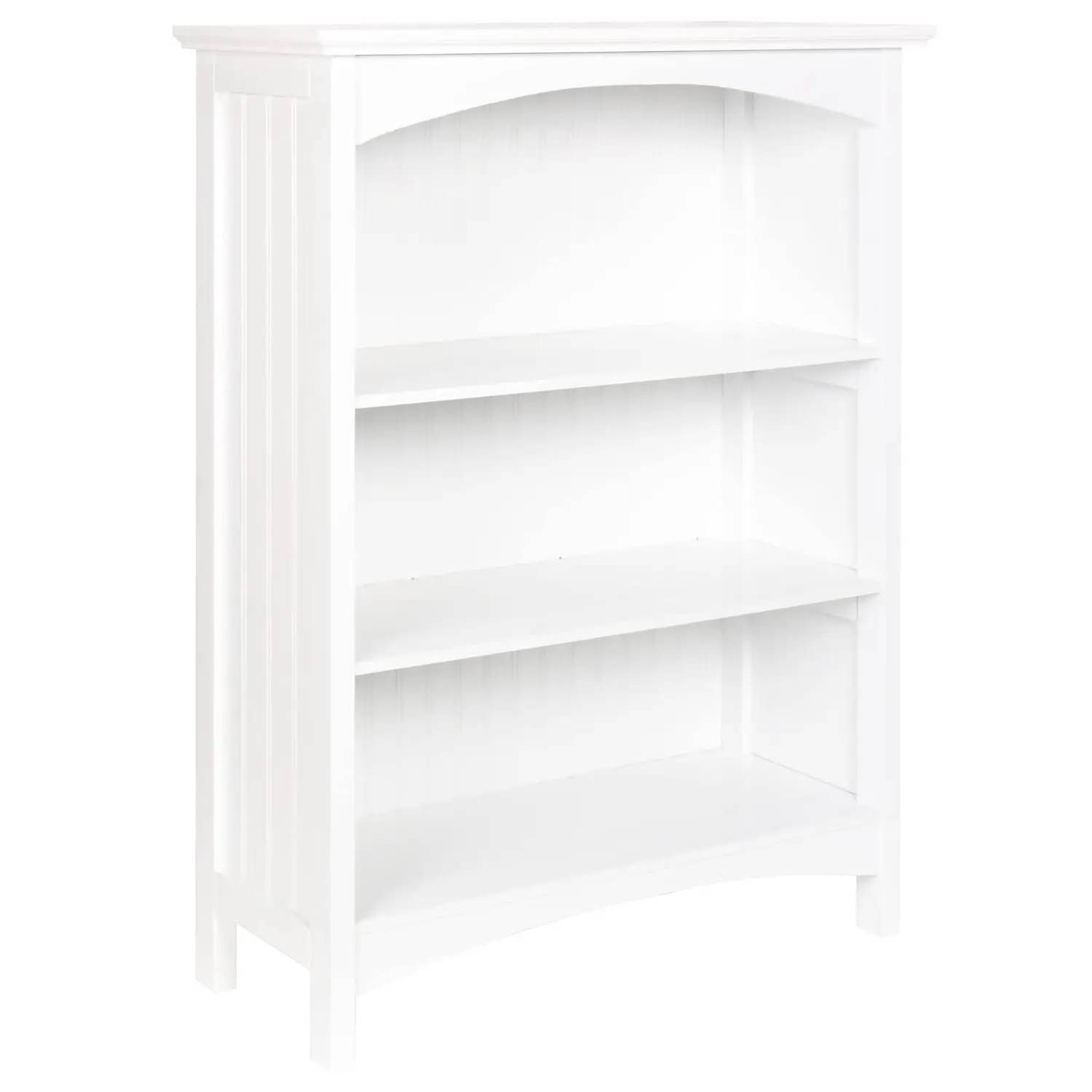 3 Tier Bookcase with Arched Supports 40 Inch White, Customized
3 Tier Bookcase with Arched Supports 40 Inch White, Customized