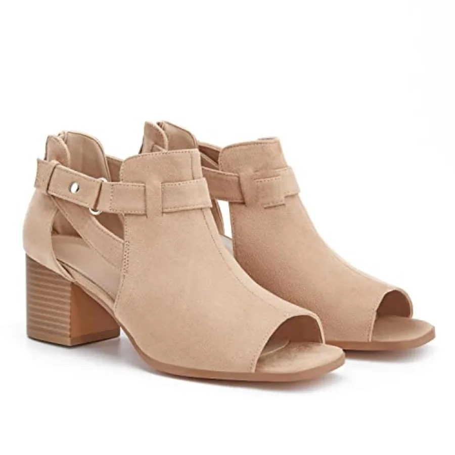 LAICIGO Womens Peep Toe Heels Chunky Heel Booties Open Toe Booty Cutout Dress Shoes with Back Zipper
LAICIGO Womens Peep Toe Heels Chunky Heel Booties Open Toe Booty Cutout Dress Shoes with Back Zipper