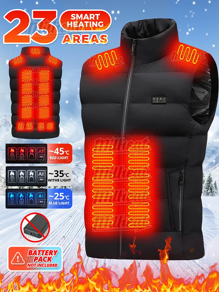 Men Smart Heating Ves for 23 heating zone, 4 Switches, 3 temperature options, for Winter Indoor and outdoor activities
Men Smart Heating Ves for 23 heating zone, 4 Switches, 3 temperature options, for Winter Indoor and outdoor activities