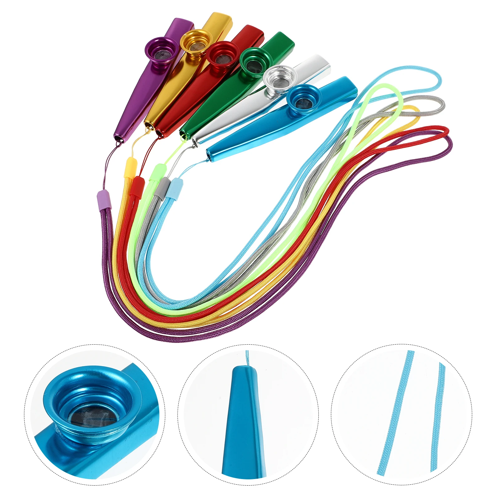 6 pcs Durable Metal Kazoo Toy Kids Musical Instrument with Lanyard Flute With Hanging Rope Bright Colors Portable Toys
6 pcs Durable Metal Kazoo Toy Kids Musical Instrument with Lanyard Flute With Hanging Rope Bright Colors Portable Toys