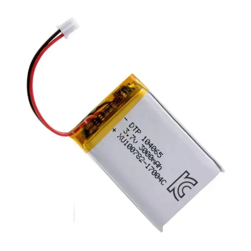 Polymer Lithium Battery 104065 3.7V 3000mAh Rechargeable Battery for Drone Toys Electronics 104065 with PH2.0 Connector
Polymer Lithium Battery 104065 3.7V 3000mAh Rechargeable Battery for Drone Toys Electronics 104065 with PH2.0 Connector