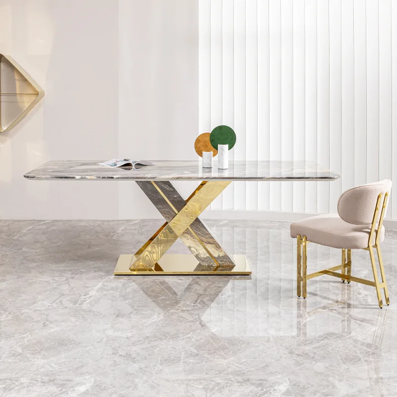 Marble dining table light luxury high-end large flat layer home high-end dining table chairs dining table
Marble dining table light luxury high-end large flat layer home high-end dining table chairs dining table