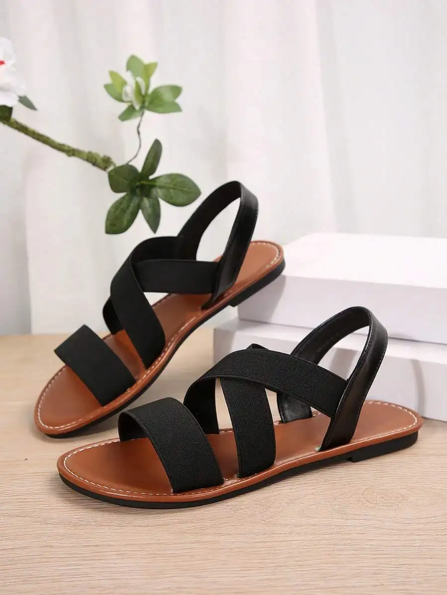 Women Black Roman Style Slip-On Sandals Casual Flat Beach Shoes Solid Color Cross Strap Comfortable Summer Sandals
Women Black Roman Style Slip-On Sandals Casual Flat Beach Shoes Solid Color Cross Strap Comfortable Summer Sandals